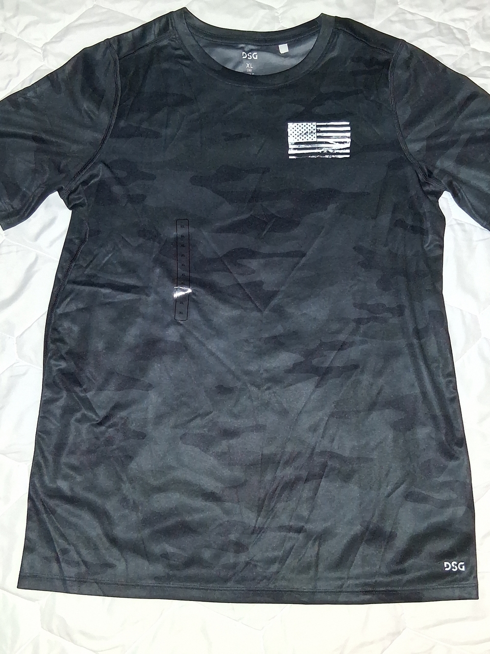 DSG Black Camo Short Sleeve Tee with Flag Graphic